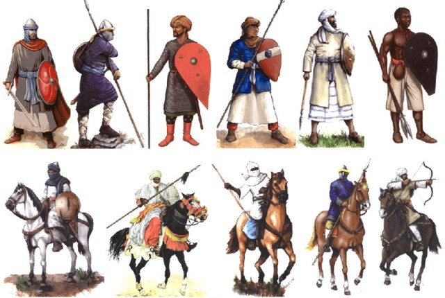 Lámina que nos aproxima a una visión de los ejércitos almorávides 