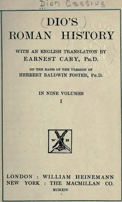 Historia de Roma, de Dion Casio 