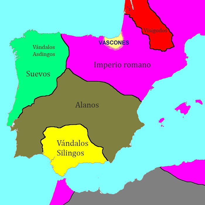 El reparto de los pueblos bárbaros de Hispania